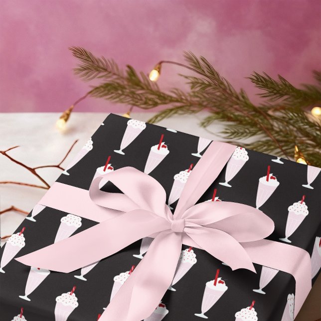 1950s Diner Milkshakes Pattern  Wrapping Paper (Creator Uploaded)
