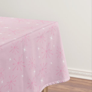 1950's Diner Pink Star Birthday Party Tablecloth