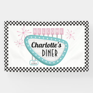 1950's Diner Retro Birthday Party Banner