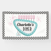 1950s Diner Retro Birthday Party Banner – Sock Hop