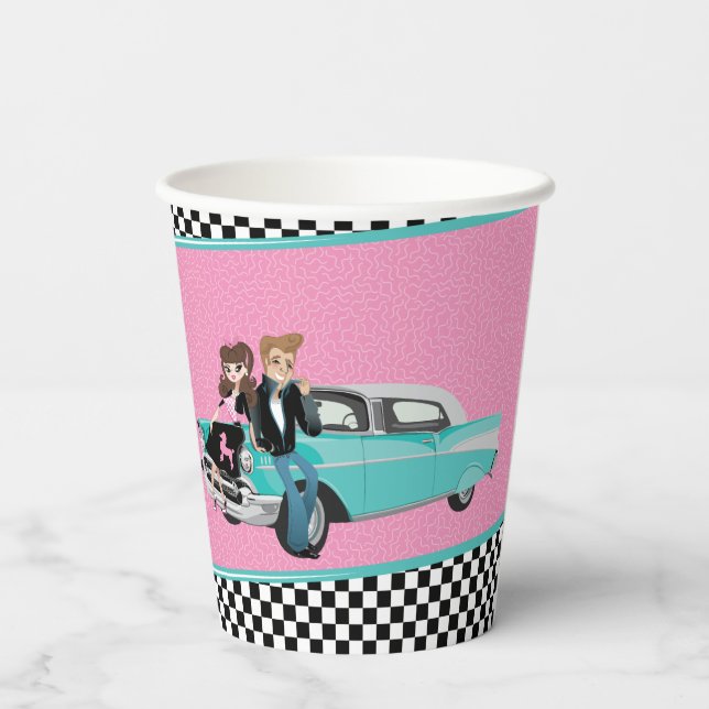 1950's Diner Retro Birthday Party Paper cup (Back)