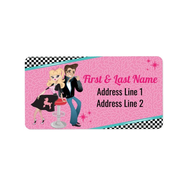 1950's Diner Retro Jukebox Birthday Party Sock Hop Label (Front)