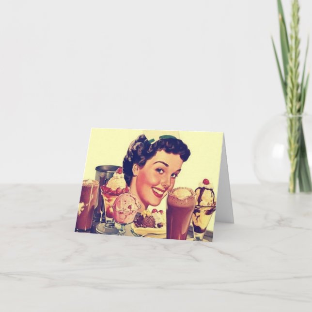 1950s Diner Vintage  Holiday Card (Front)