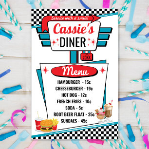 1950's Diner Vintage Menu Poster