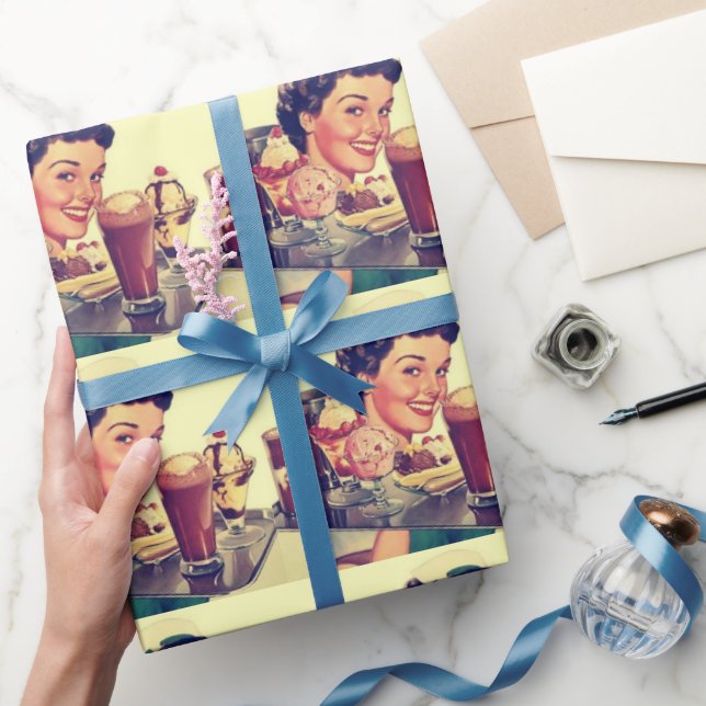 1950s Diner Vintage   Wrapping Paper (Gifting)