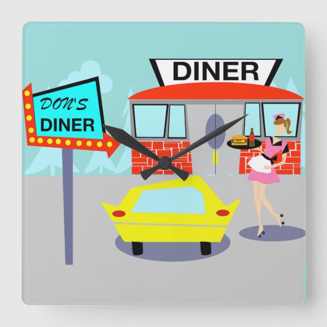 1950's Diner Wall Clock (Front)