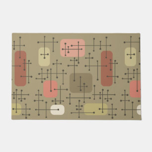 1950s Eames Era Art Crosshairs Botanical Doormat