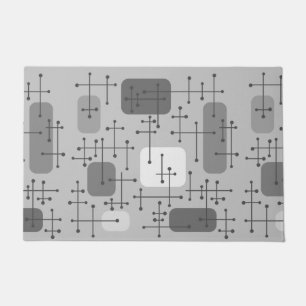 1950s Eames Era Art Crosshairs Grey Doormat