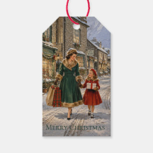 1950s English Village Mother Christmas Shopping Gift Tags