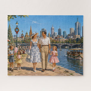 1950s Family Christmas on Yarra River, Melbourne Jigsaw Puzzle
