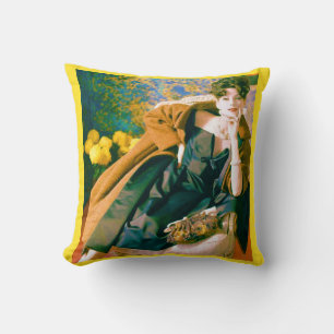 1950s fashion portrait cushion