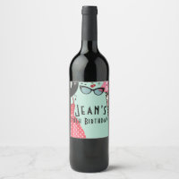 1950's Fifties Dress Up Retro Party Wine Labels