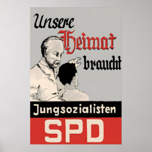 1950s German Labour Party Election Poster SPD
