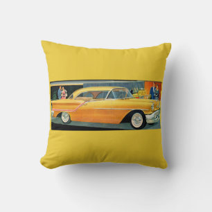 1950s golden Rocket 88 Oldsmobile print Cushion