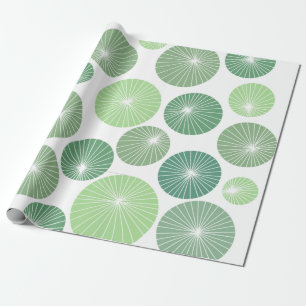 1950s Green Pinwheels Wrapping Paper