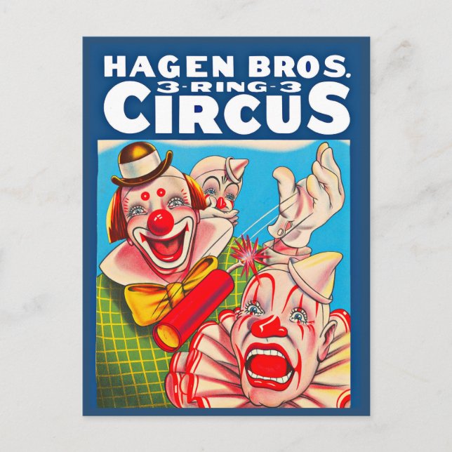 1950s Hagen Brothers Circus poster Postcard (Front)