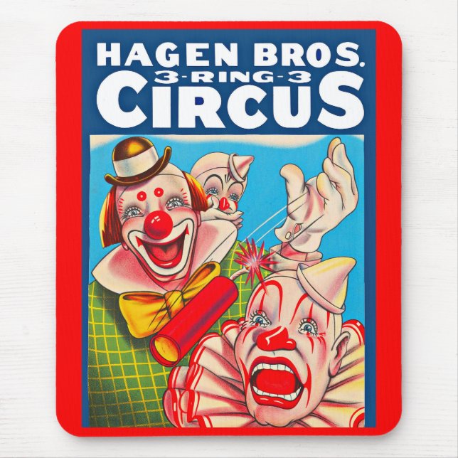 1950s Hagen Brothers Circus poster print Mouse Mat (Front)