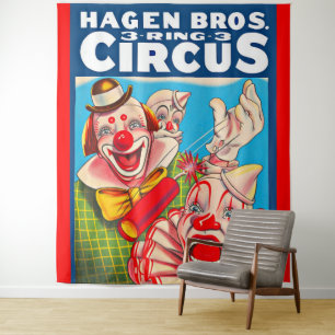 1950s Hagen Brothers Circus poster print Tapestry