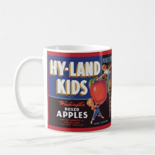 1950s Hyland Kids Washington Apples label print Coffee Mug