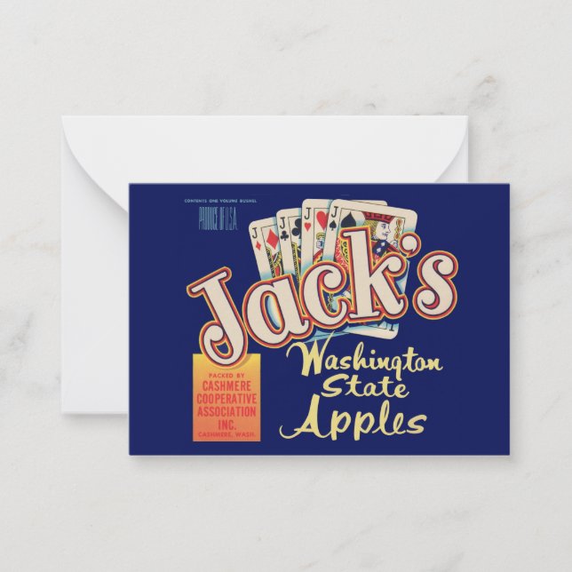 1950s Jack’s Washington State Apples crate label Card (Front)