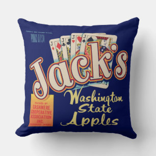 1950s Jack’s Washington State Apples crate label Cushion