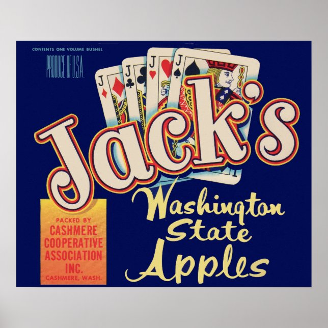 1950s Jack’s Washington State Apples crate label Poster (Front)