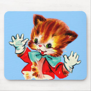1950s jazz hands kitten mouse mat