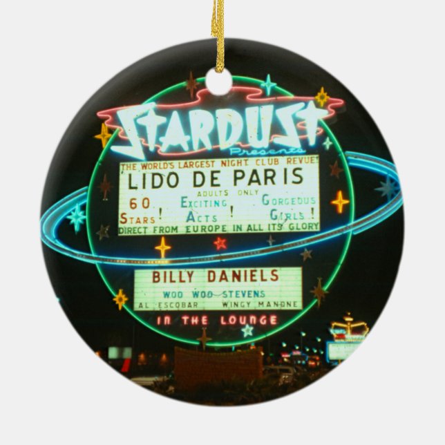 1950's Las Vegas Stardust Casino Neon Sign Ceramic Tree Decoration (Back)