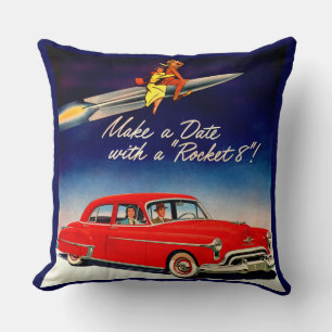 1950s Make a date with Rocket 8 Cushion
