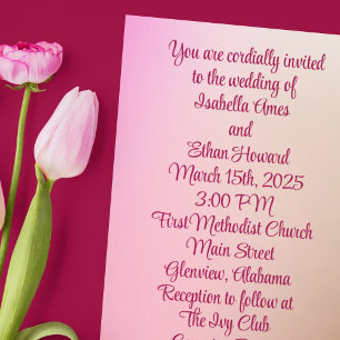 1950's Malt Shop Colours Wedding Invitation