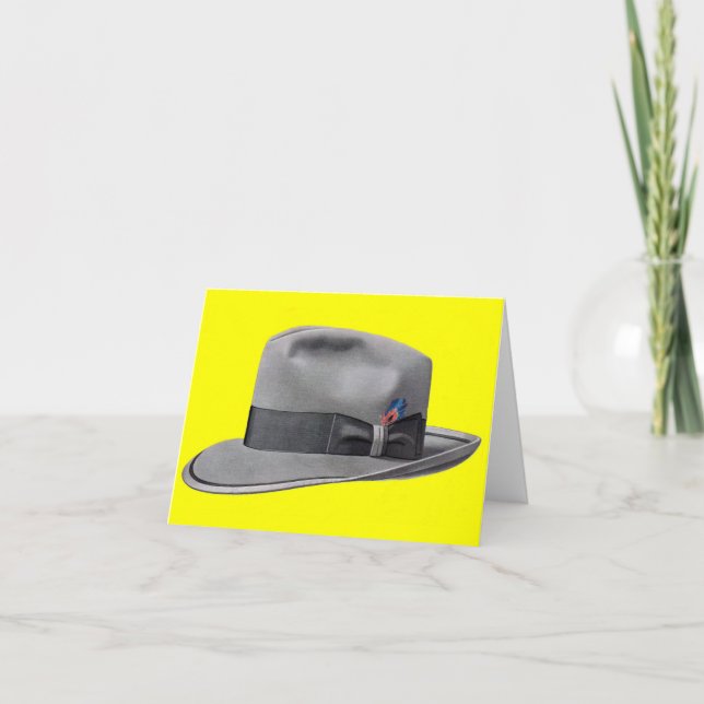 1950s mens fedora hat print card (Front)
