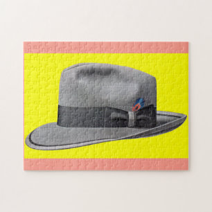 1950s mens fedora hat print jigsaw puzzle