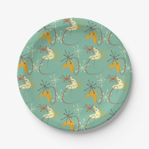 1950's Mid Century Modern Atomic Pattern Paper Plate