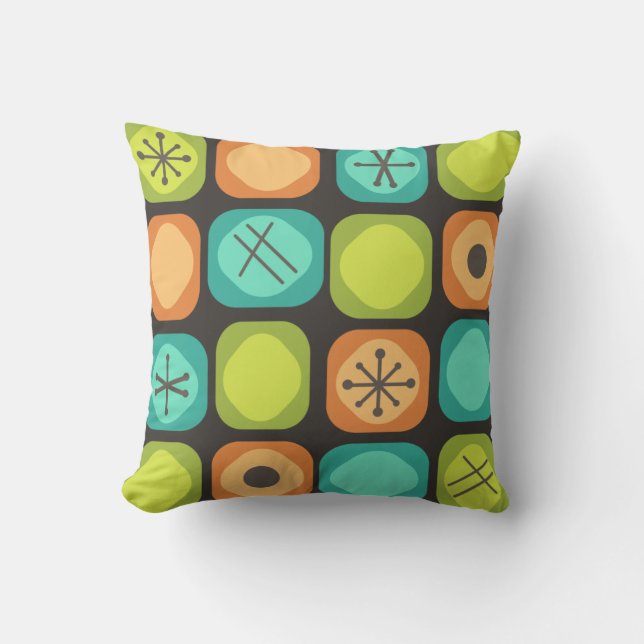 1950s Mod Art Soft Cubes Multicolored Cushion (Front)