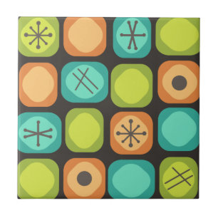 1950s Mod Art Soft Cubes Multicolored Tile