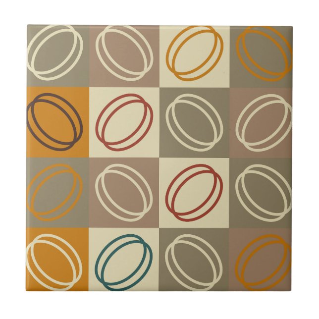 1950s Modern mid century pattern l Brown Tile (Front)