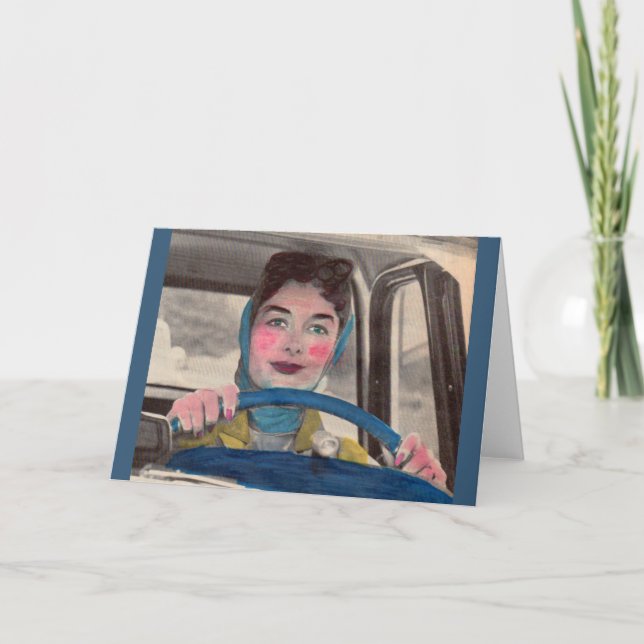 1950s Mum at the wheel Card (Front)