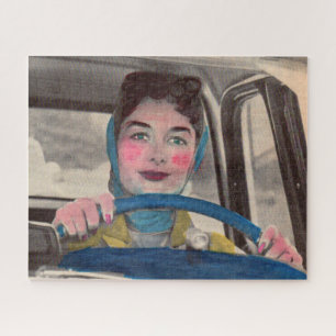 1950s Mum at the wheel Jigsaw Puzzle