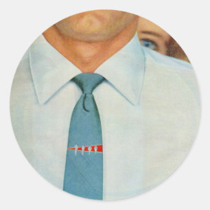 1950s necktie guy classic round sticker