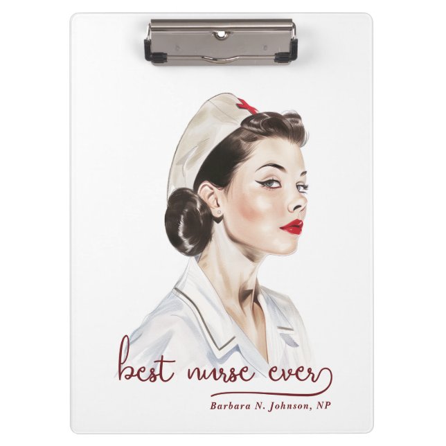 1950s Nurse Retro Vintage Old School Custom Clipboard (Front)