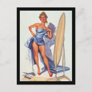 1950's Pin-up Girl Postcard
