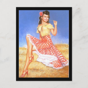 1950's Pin-up Girl Postcard