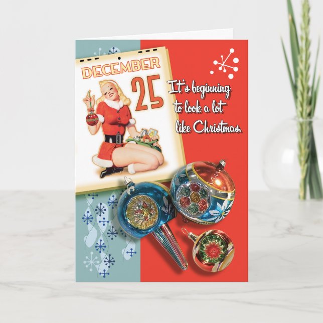 1950's Pin-Up Girl Retro Christmas Cards (Front)