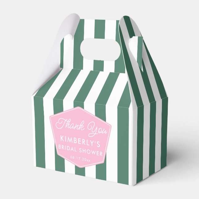 1950s Pink And Green Palm Beach Bridal Shower Favour Box (Front Side)