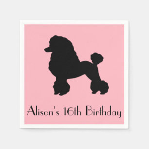 1950s Pink Poodle Skirt Disposable Napkins