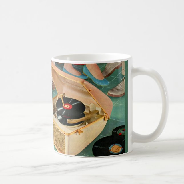 1950s portable record player ad coffee mug (Right)