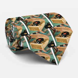 1950s portable record player ad tie