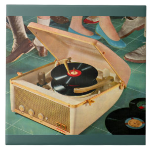 1950s portable record player ad tile