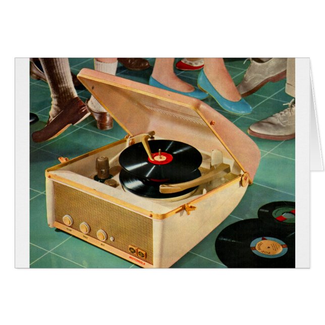 1950s portable record player advertisement (Front Horizontal)