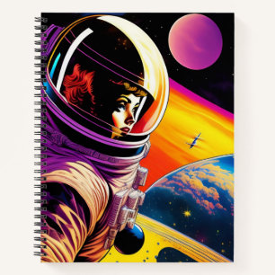1950s Pulp Illustration Woman Space Age  Notebook